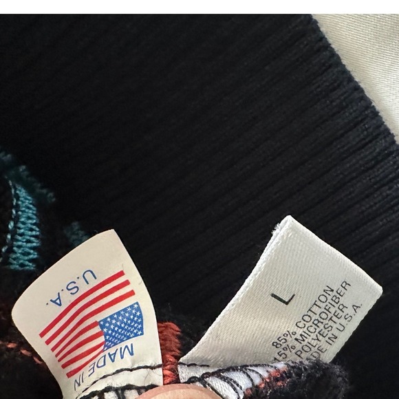 Vintage 90s St. Croix Shop 1/4 Zip Sweater Geometric Knit Pullover USA Large - Picture 5 of 7